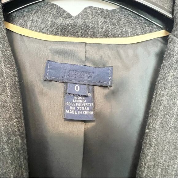 Jcrew super 120's Italian Wool Pinstripe Blazer Jacket Gray Women's size 0 - Picture 5 of 8